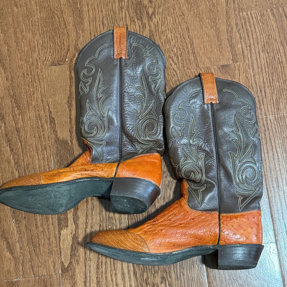 Vanilla Star Vintage Western Cowboy Boots Womens 9 Brown Tan Leather Pointed Toe - Picture 3 of 7